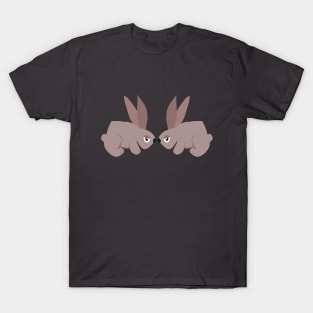 Double Trouble Bunnies - Hilarious Rabbits Facing Off! T-Shirt